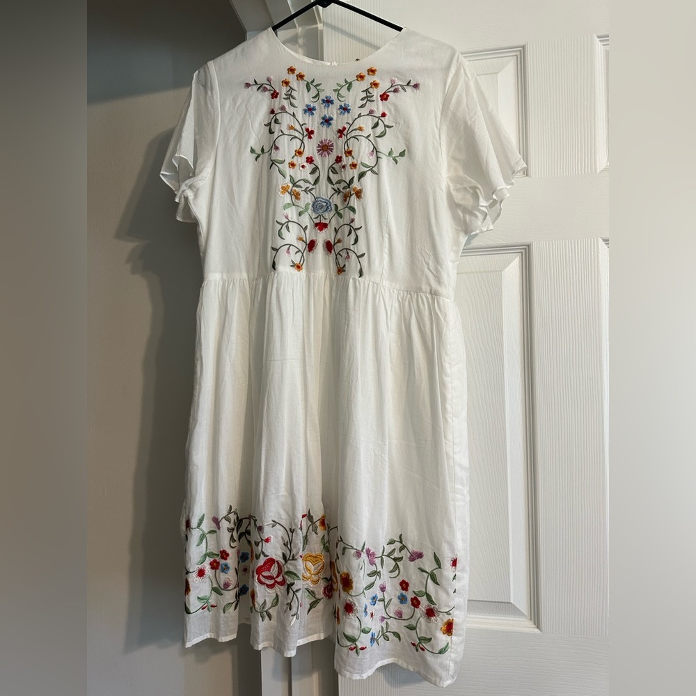 White embroidered dress